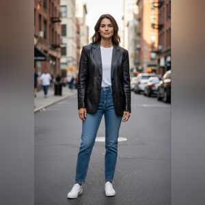 EUC Balmain Sleek Leather Jacket Sheepskin Sz Medium